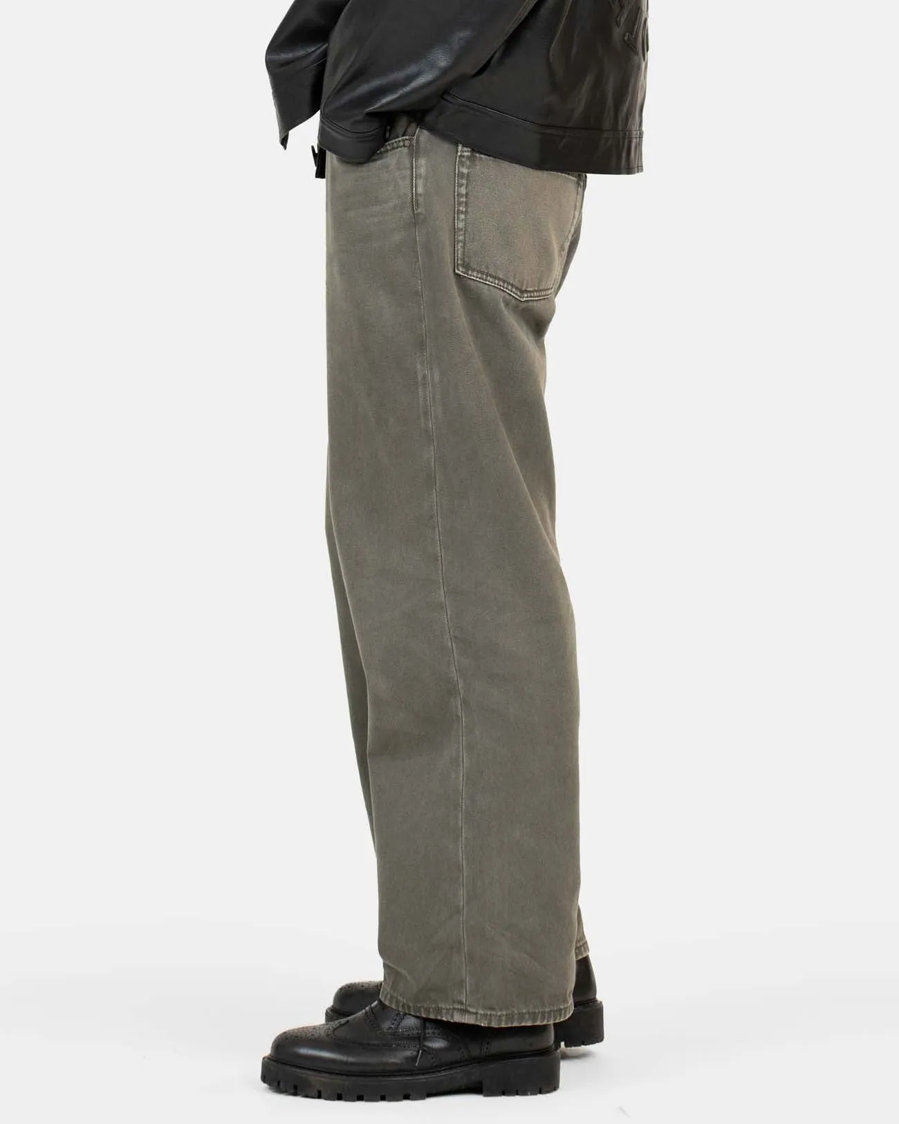 Baggy Denim Jeans Khaki Green