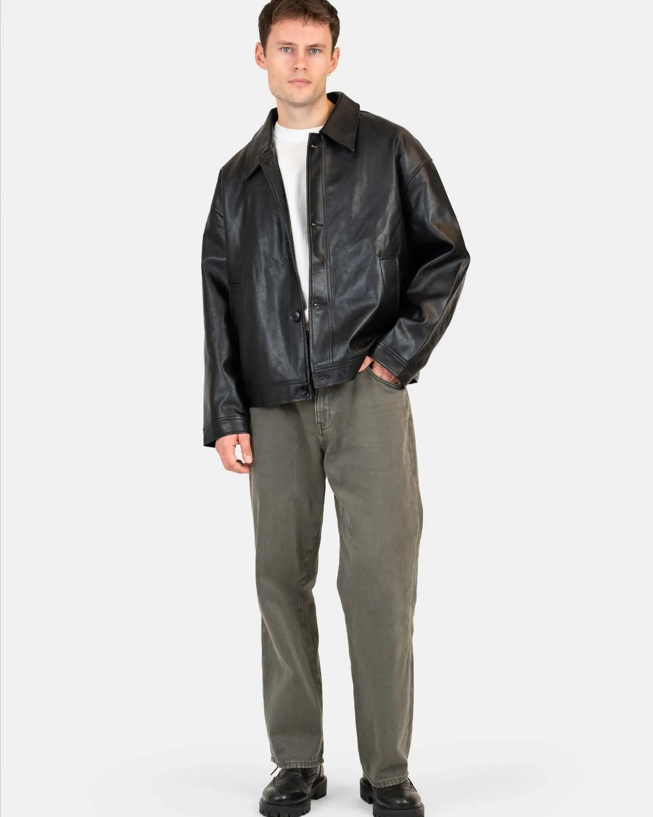 Baggy Denim Jeans Khaki Green