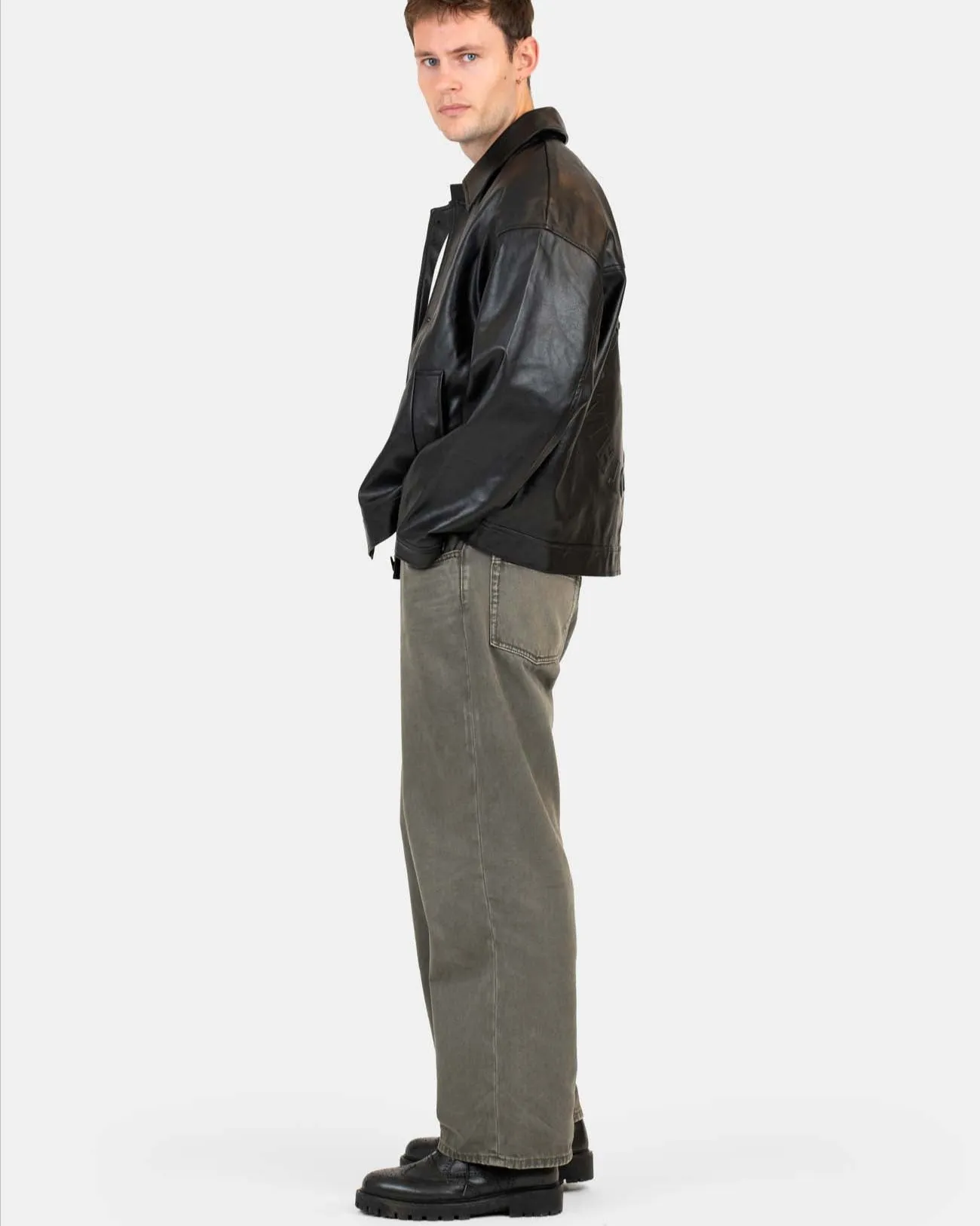Baggy Denim Jeans Khaki Green