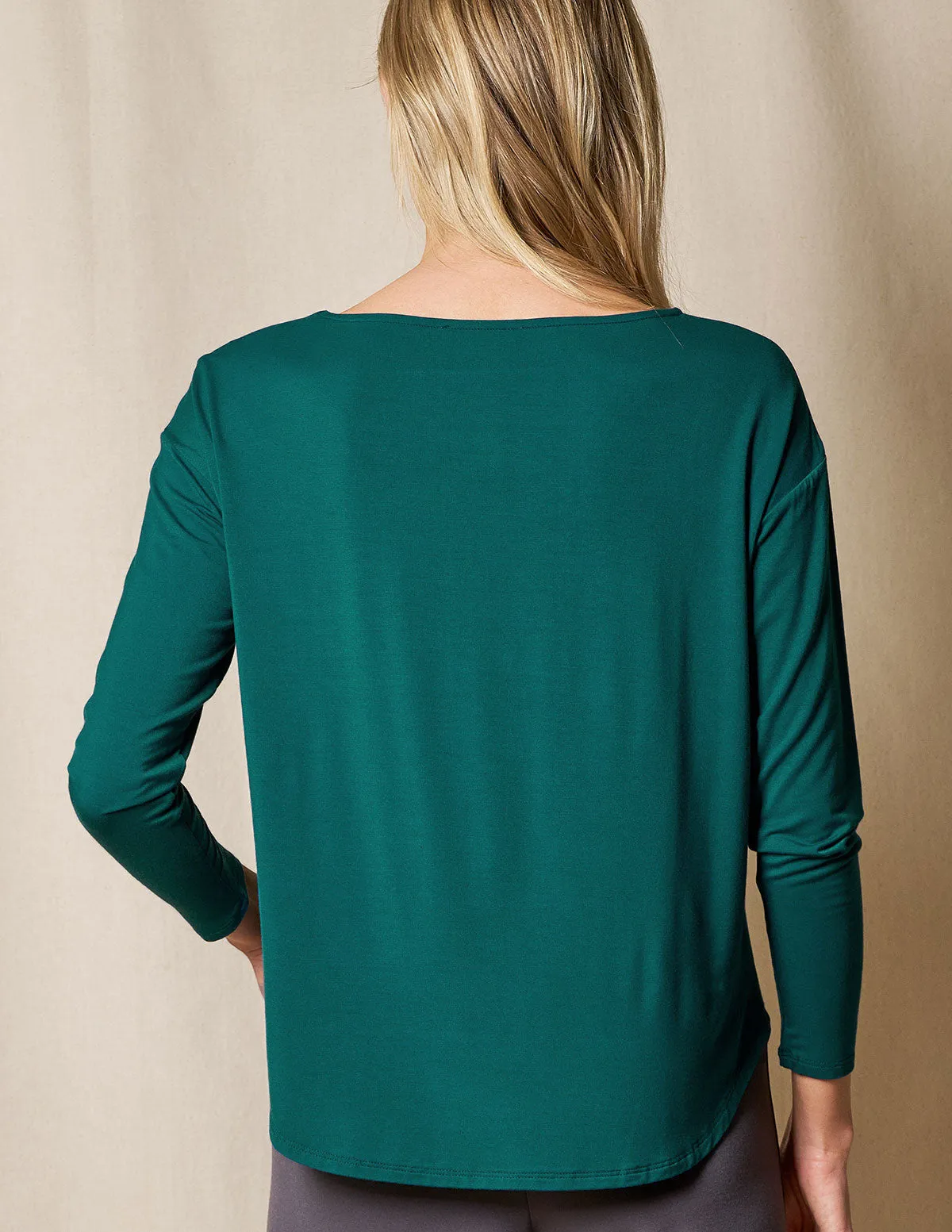 Bamboo Dolman Long Sleeve Tee - Teal