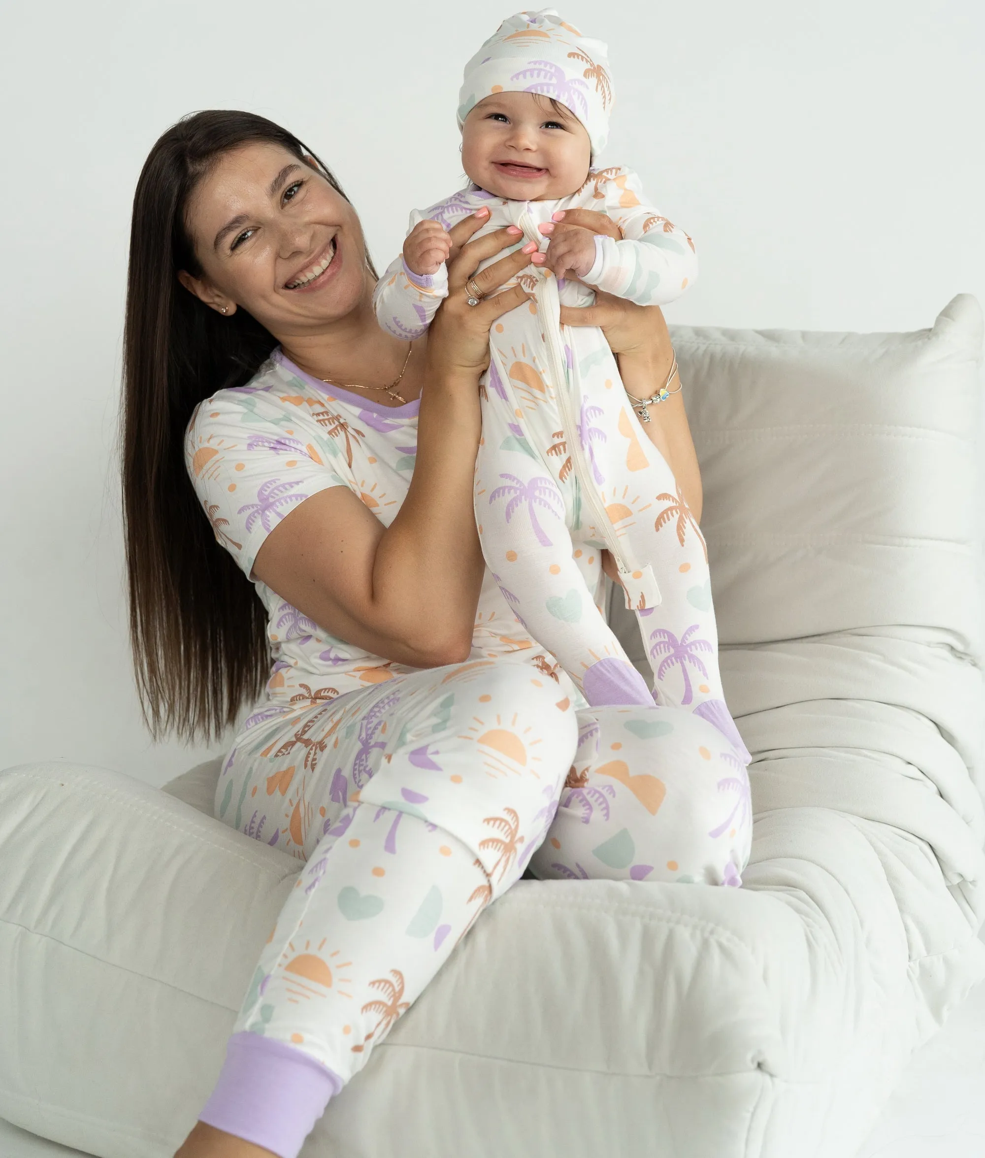 Bamboo Footies with Two Way Zipper (Boho Surf Print)