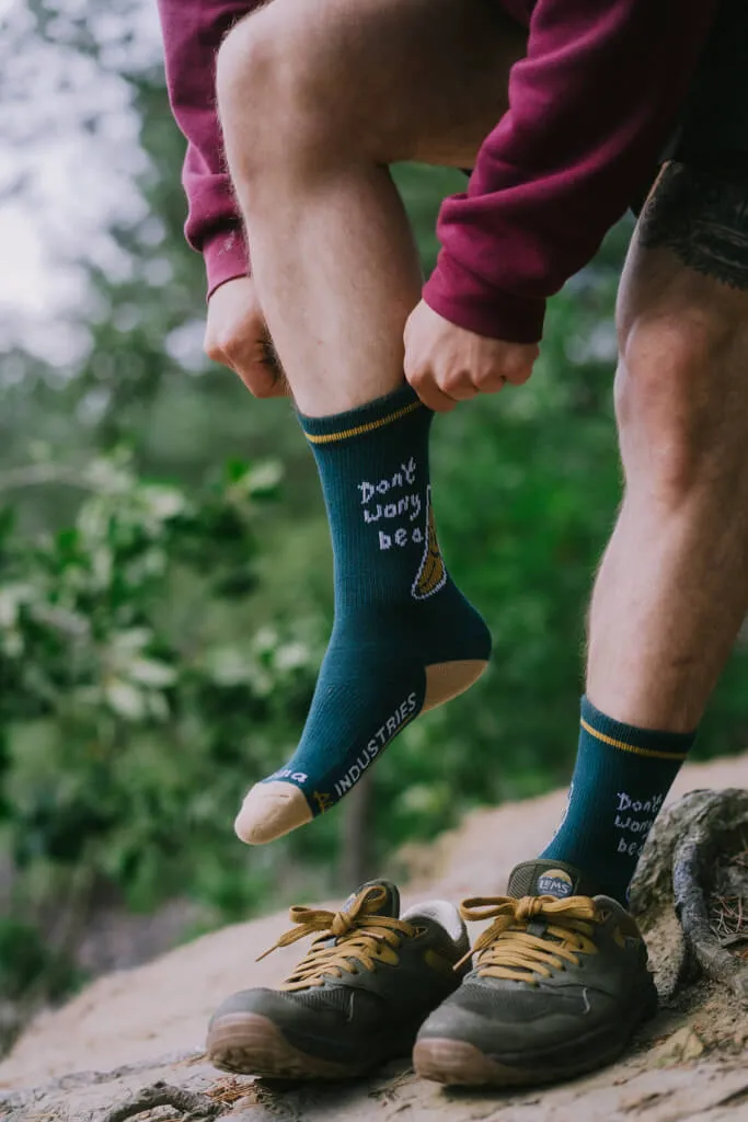 Banana Don't Worry Sock, Vintage Teal Edition
