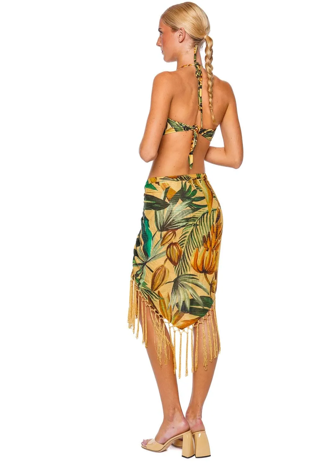 Bananart Fringe Trim Pareo Skirt