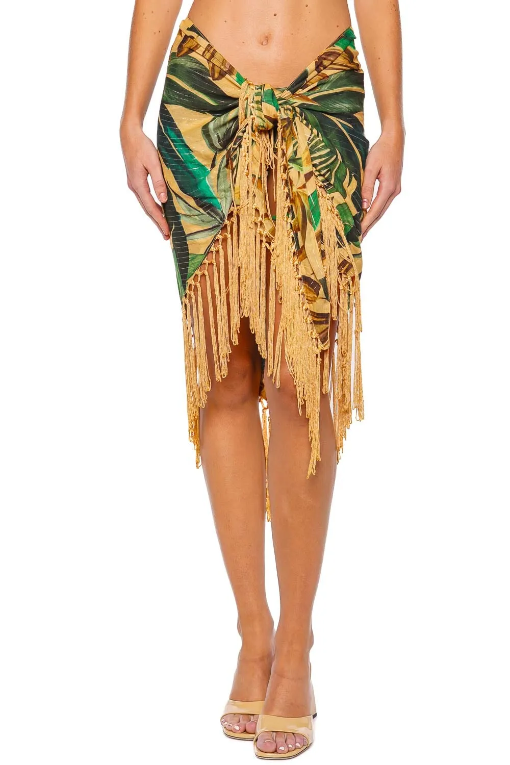 Bananart Fringe Trim Pareo Skirt