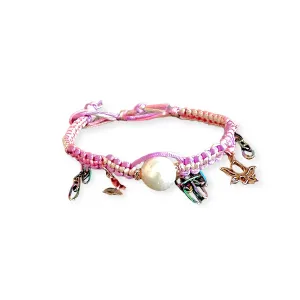 BARBIE MAGICAL GARDEN PEARL ROSE GOLD LUCKY CHARM SILK ROCKER ANKLET