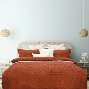 Bas Phillips Kalinda Tufted Quilt Cover Set - CORAL HAZE