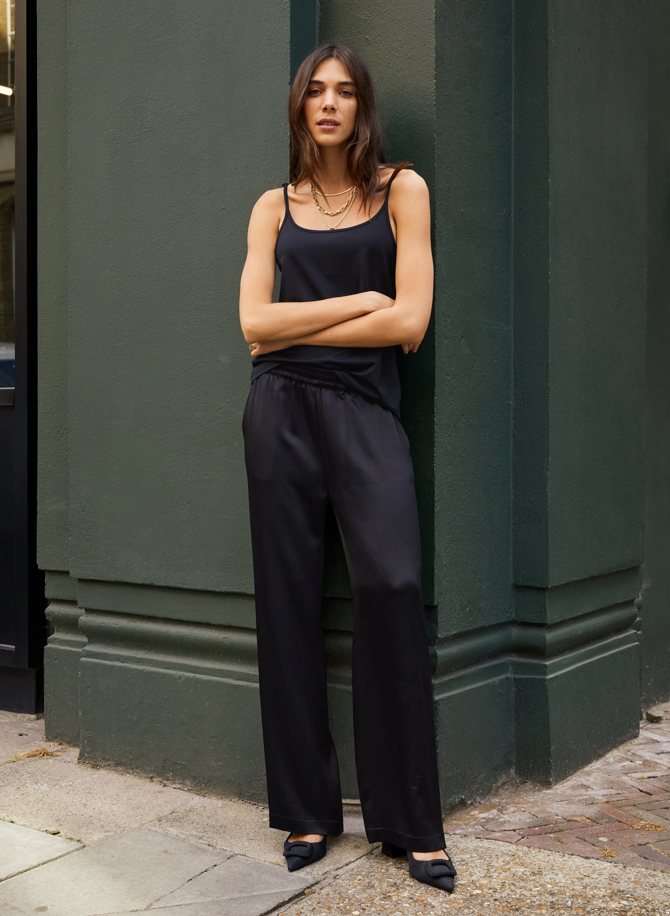 Basia Slip Top | Caviar Black