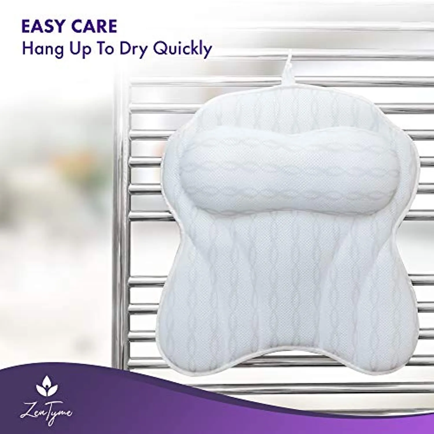 Bath Pillow Luxury Bathtub Pillow, Ergonomic Bath Pillows for Tub Neck and Back Support, Bath Tub Pillow Rest 3D Air Mesh Breathable Bath Accessories for Women & Men, Spa Pillow, Powerful Suction Cups