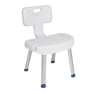 Bathroom Safety Shower Chair with Folding Back - 1 Each