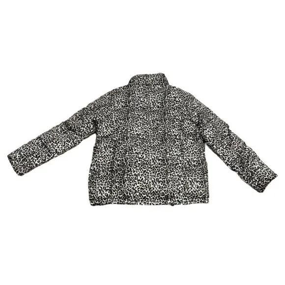 BCBGeneration Leopard-Print Hooded Puffer Coat, Size Small
