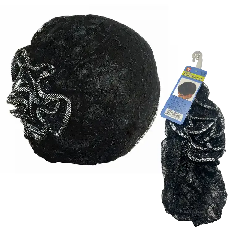 Beauty Town Mesh Lace Flower Cap Black #21351