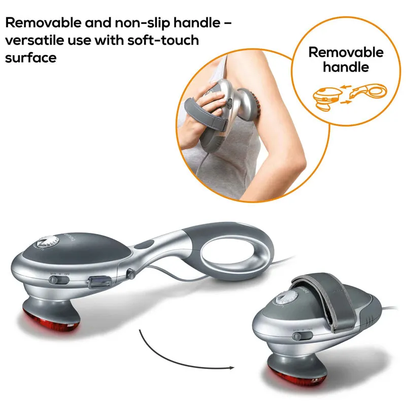 Beurer MG 70 Tapping Massager: Infrared Heat Option, 2 Attachments, Adjustable Intensity