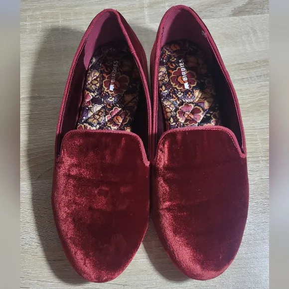 Birdies Red Velvet Slippers Luxurious Comfort