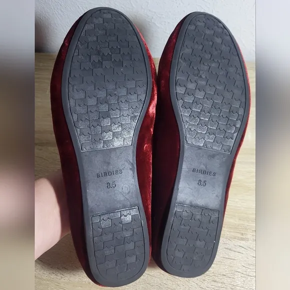 Birdies Red Velvet Slippers Luxurious Comfort