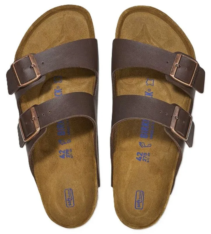 Birkenstock Arizona Sandals - Dark Brown Birko-Flor | Soft Footbed