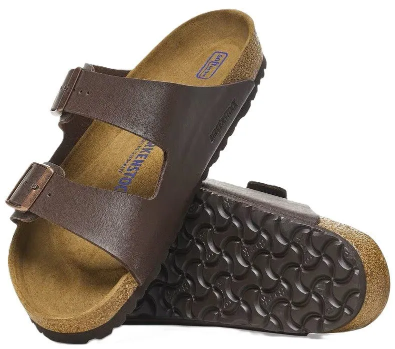 Birkenstock Arizona Sandals - Dark Brown Birko-Flor | Soft Footbed