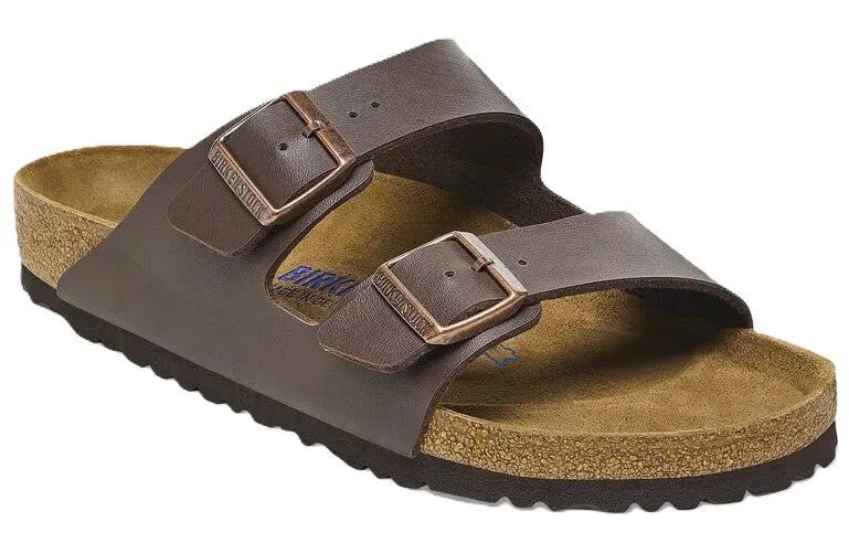 Birkenstock Arizona Sandals - Dark Brown Birko-Flor | Soft Footbed