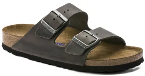 Birkenstock Arizona Sandals - Iron Oiled Leather | Soft Footbed