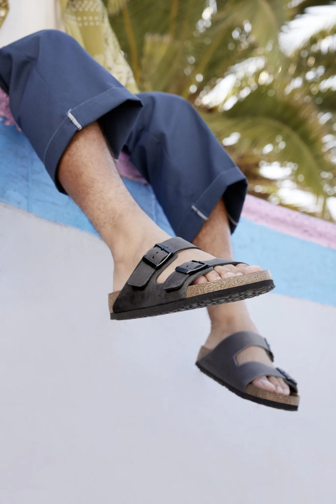 Birkenstock Arizona Sandals - Iron Oiled Leather | Soft Footbed