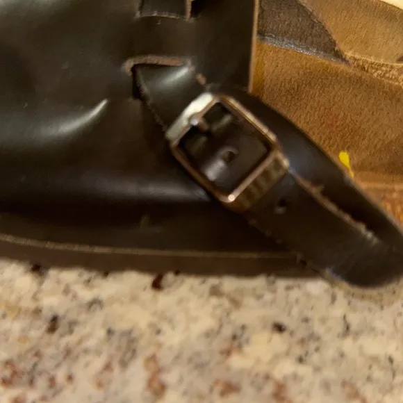 Birkenstock Black Slippers with Leather Upper and Cork Footbed