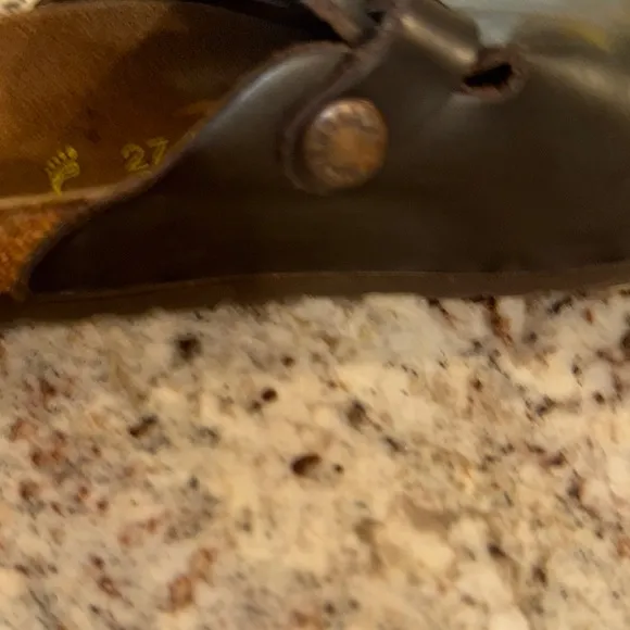 Birkenstock Black Slippers with Leather Upper and Cork Footbed