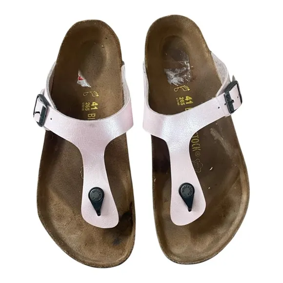 Birkenstock Gizeh Thong Comfort Sandal Sz 41 Pearl Rose