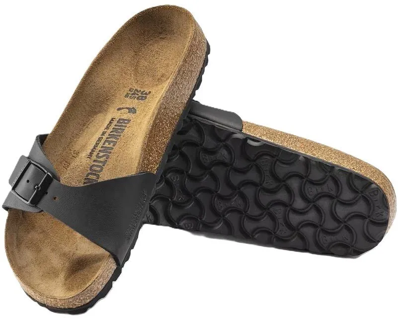 Birkenstock Madrid Sandals - Black Birko-Flor | Comfortable Cork Footbed