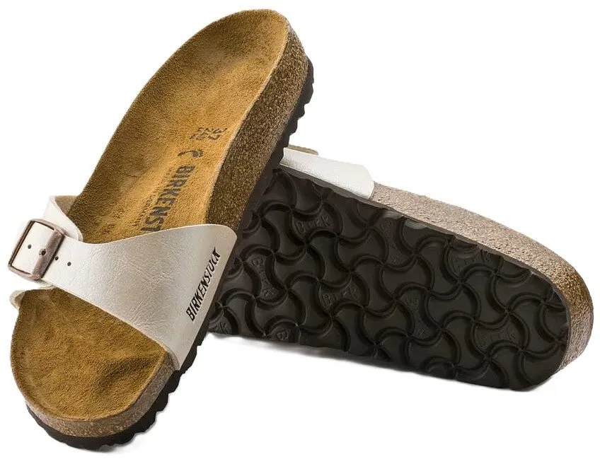 Birkenstock Madrid Sandals - Graceful Pearl White Birko-Flor | Comfortable Cork Footbed