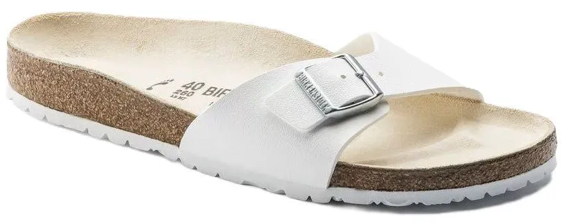 Birkenstock Madrid Sandals - White Birko-Flor | Comfortable Cork Footbed