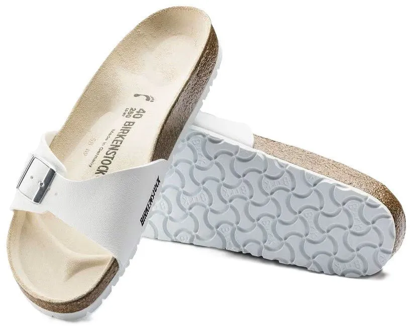 Birkenstock Madrid Sandals - White Birko-Flor | Comfortable Cork Footbed