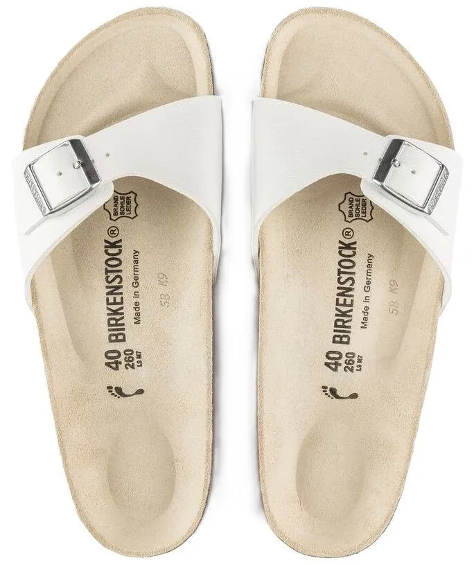 Birkenstock Madrid Sandals - White Birko-Flor | Comfortable Cork Footbed