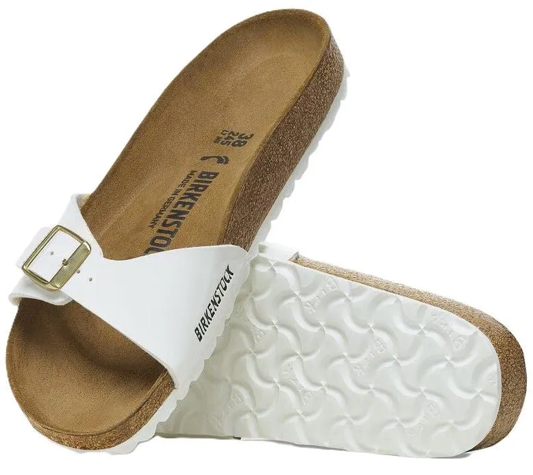 Birkenstock Madrid Sandals - White Patent Birko-Flor | Comfortable Cork Footbed
