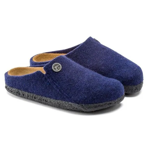 Birkenstock Zermatt Kids Wool Felt Dunkelblau Slippers US K8 EU26 Narrow 1016528