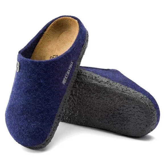 Birkenstock Zermatt Kids Wool Felt Dunkelblau Slippers US K8 EU26 Narrow 1016528