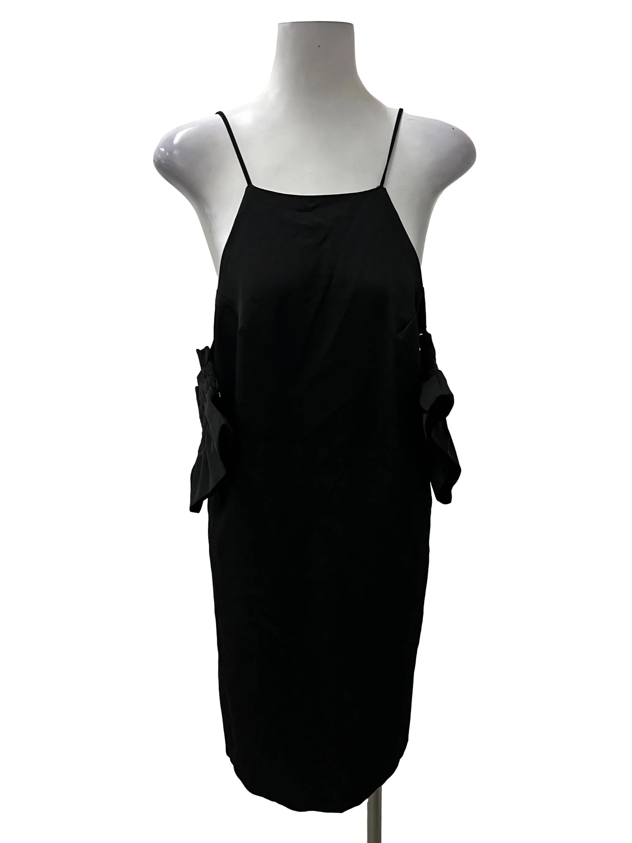 Black Cold Shoulder Slip Dress