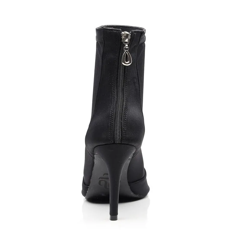 Black Elastic Latin Dance Heels
