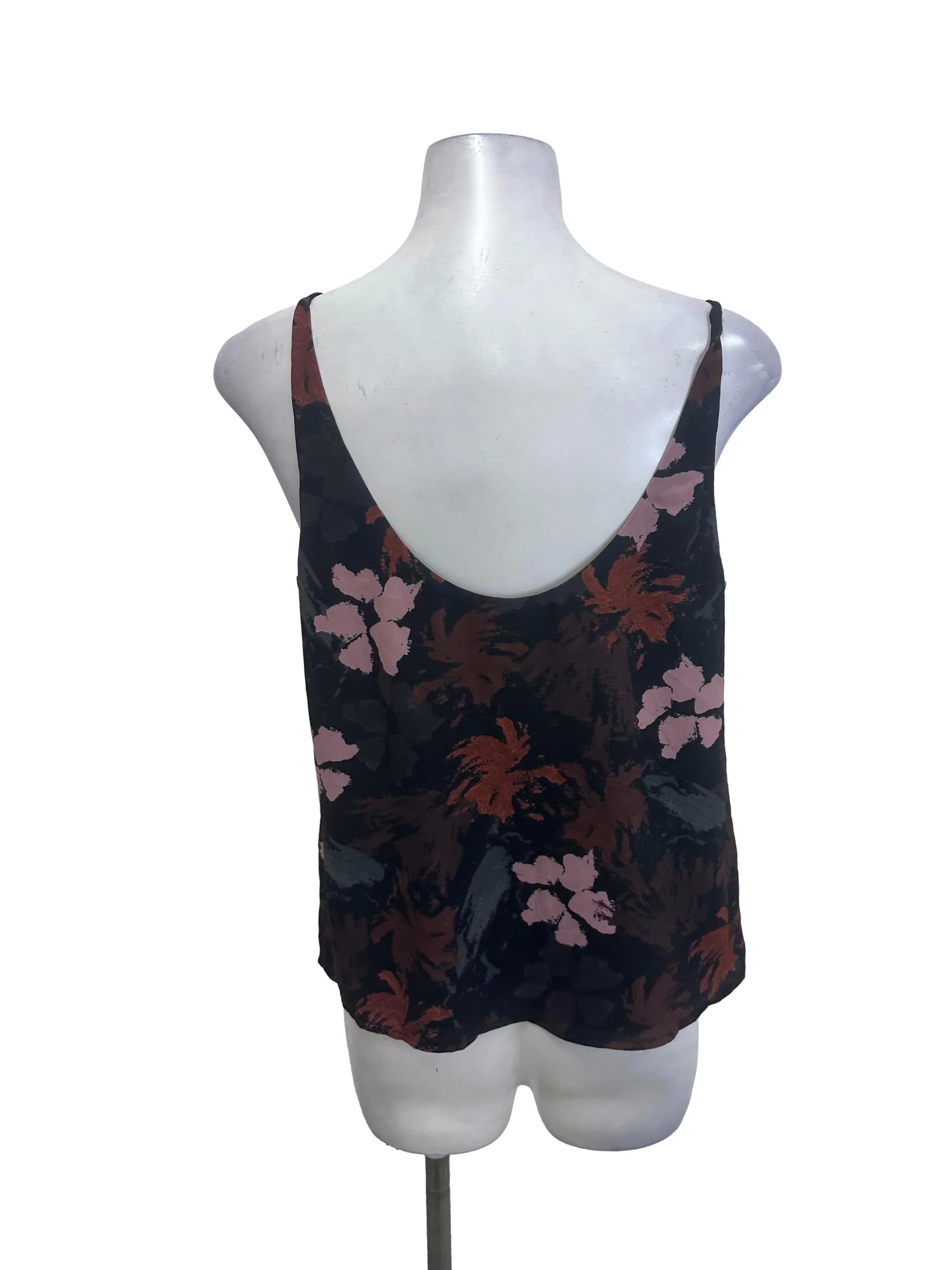 Black Floral Slip Top