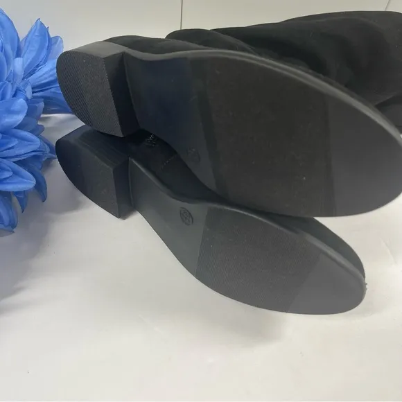 BLACK MICROSUEDE OTK BOOTS