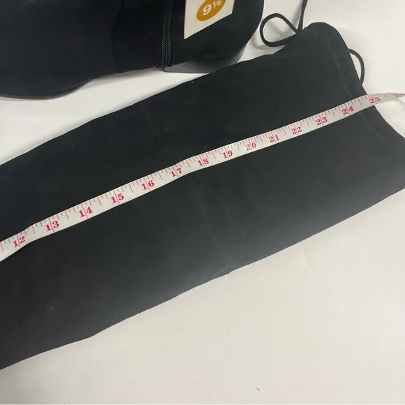 BLACK MICROSUEDE OTK BOOTS