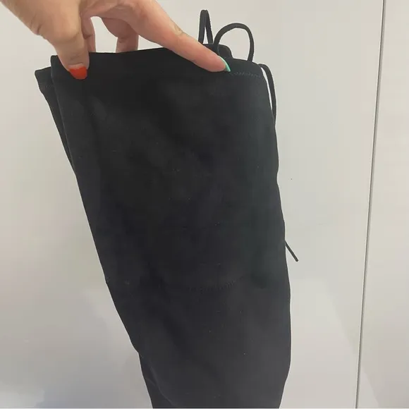 BLACK MICROSUEDE OTK BOOTS