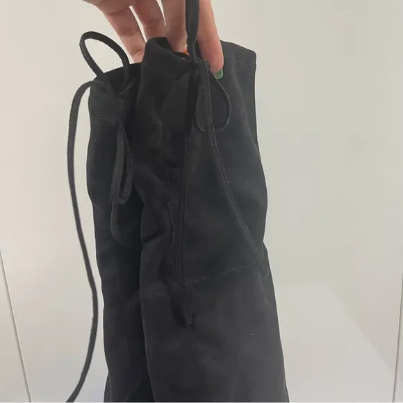 BLACK MICROSUEDE OTK BOOTS