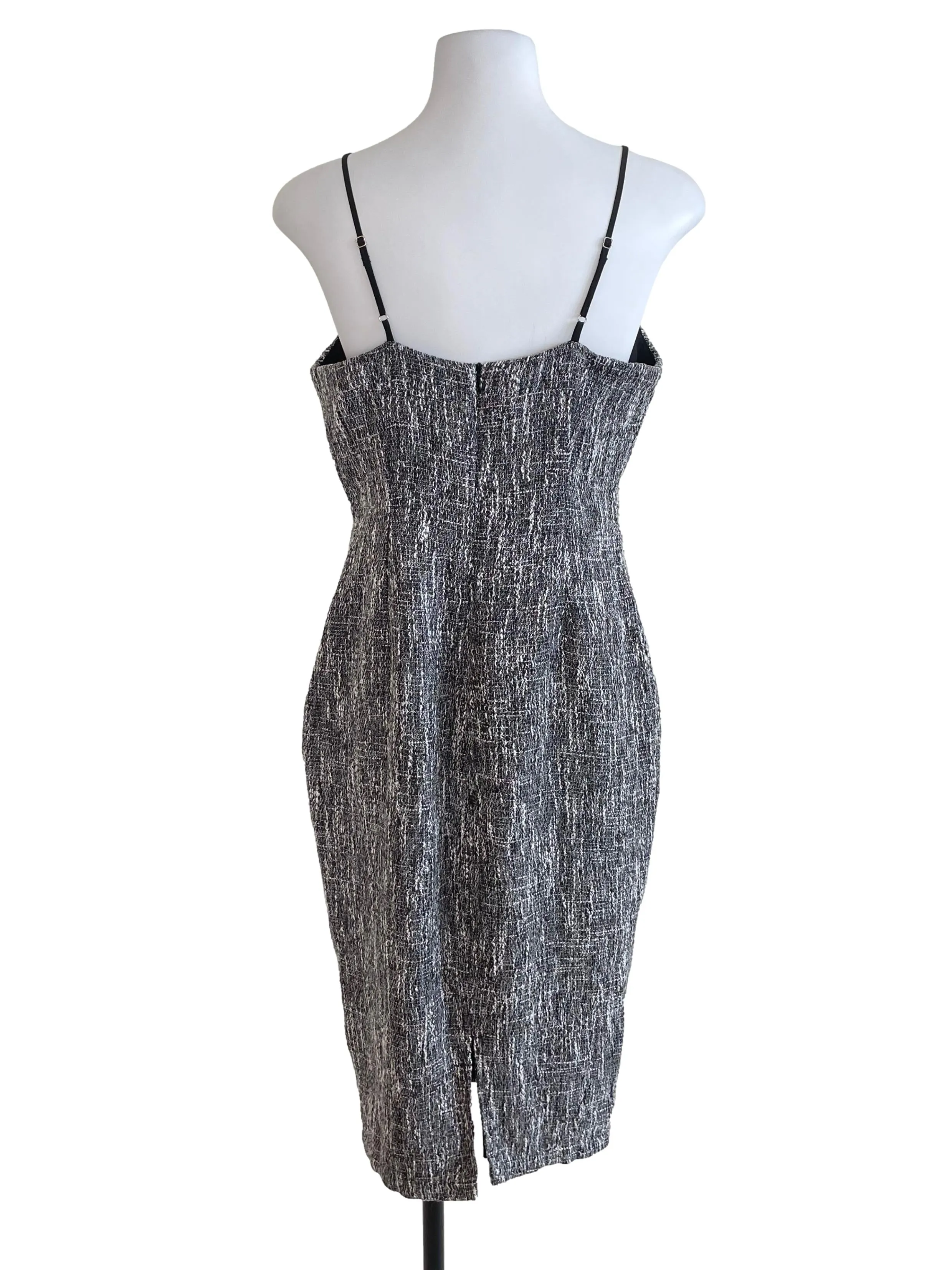 Black Tweed Slip Dress