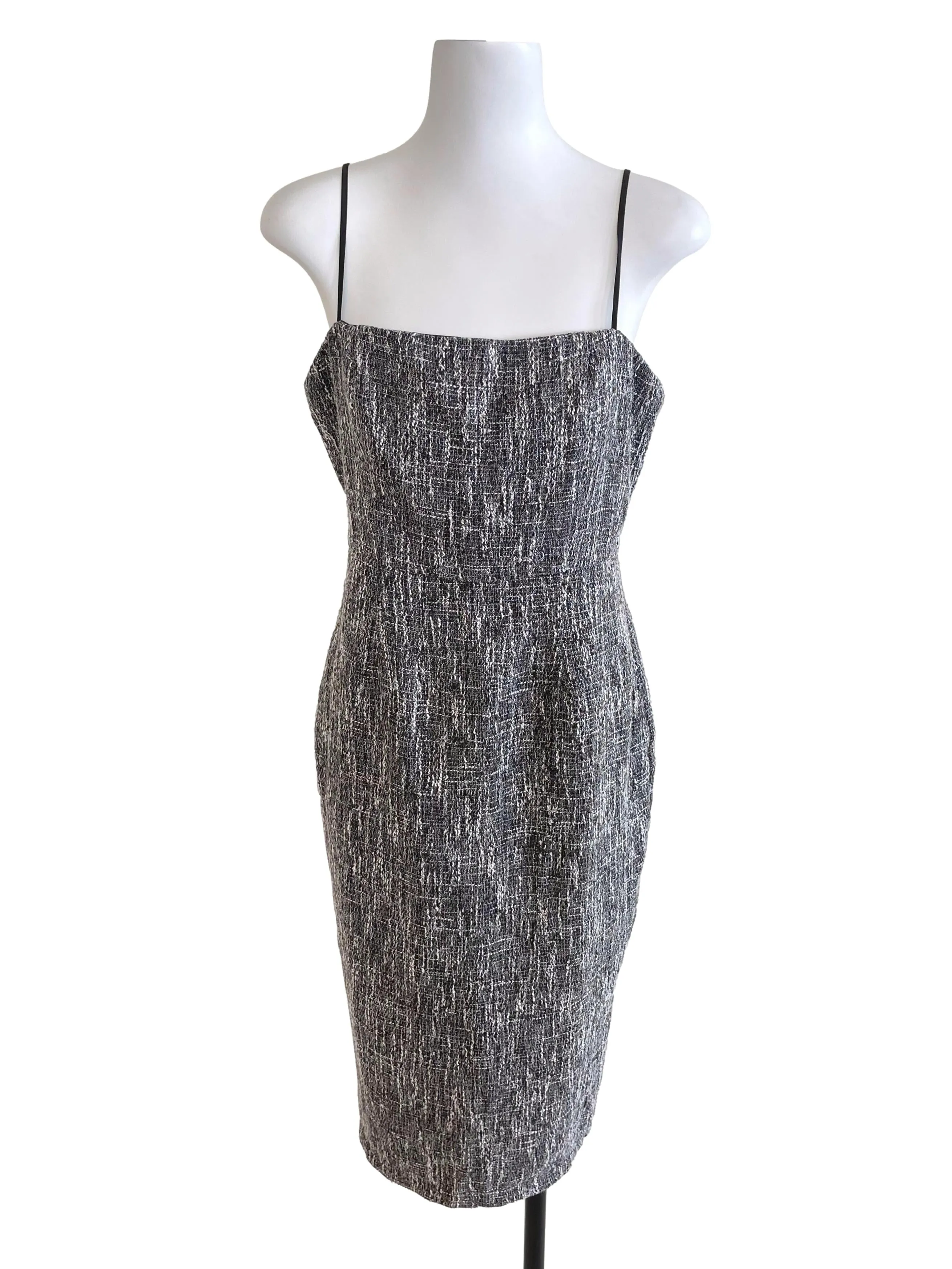 Black Tweed Slip Dress