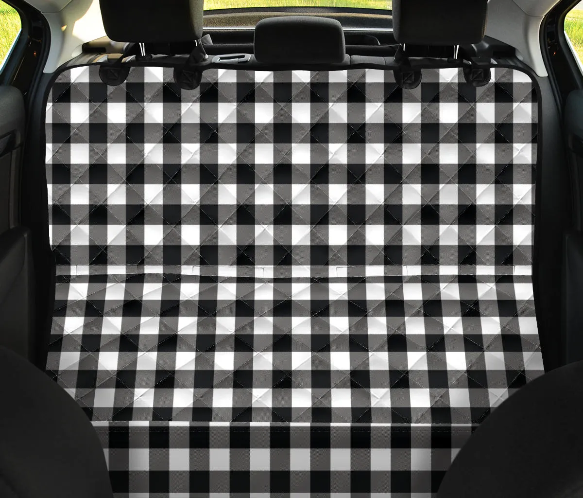 Black White Buffalo Plaid Pet Hammock To Match Front Seat Covers