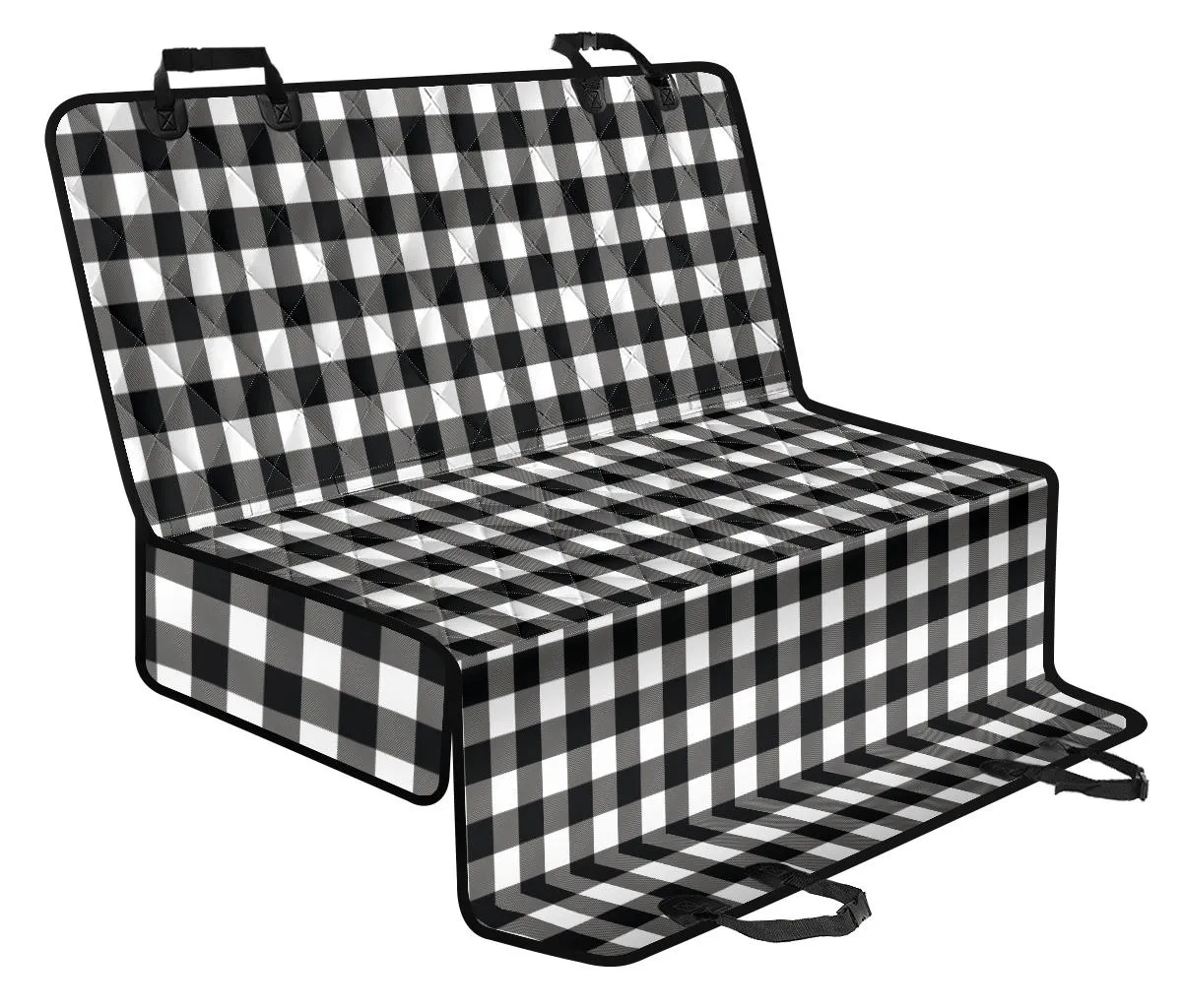 Black White Buffalo Plaid Pet Hammock To Match Front Seat Covers
