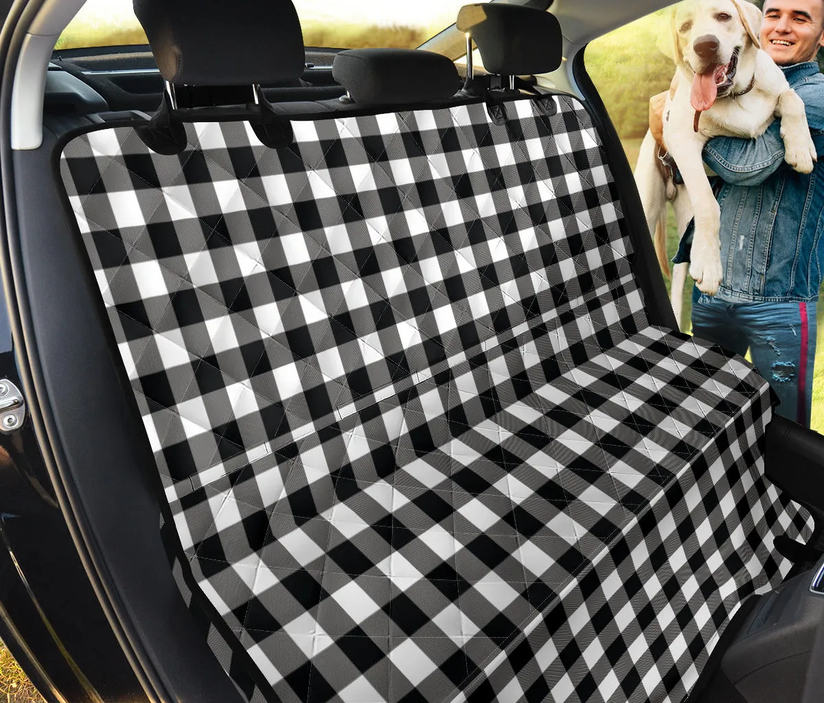 Black White Buffalo Plaid Pet Hammock To Match Front Seat Covers