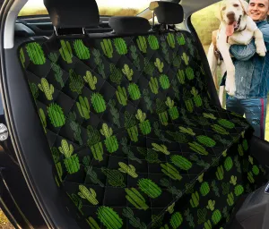 Black With Cactus Pattern Back Seat Cover For Pets