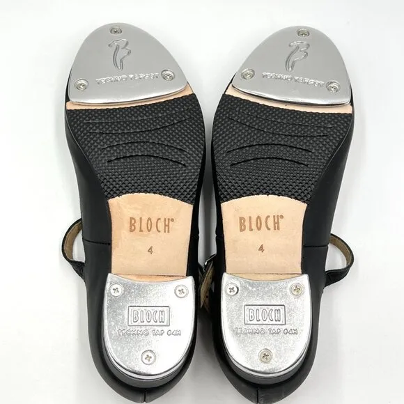 Bloch Big Girls 4 Tap Dance Shoes Tap-On Leather Mary Jane Strap Techno S0302L