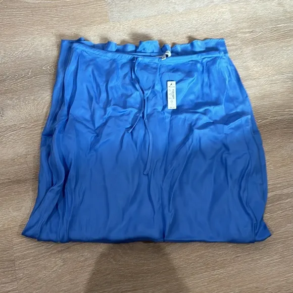 Blue Madewell Tie-Waist Maxi Slip Skirt in Cupro Blend  Blue