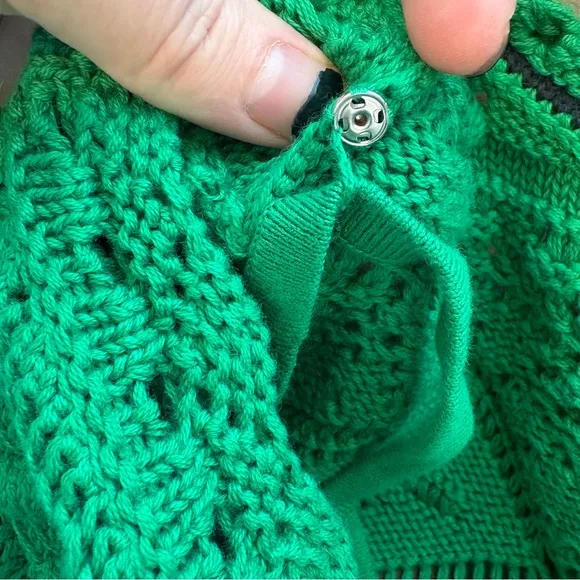 Boden Claudia Textured Knitted Dress Womens 8 100% Cotton Highland Green Boxy